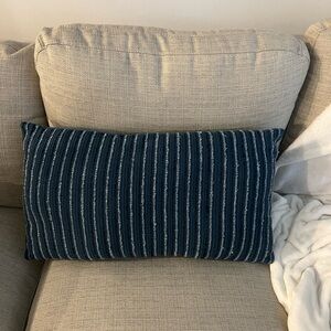 Dark teal stripe pillow cover